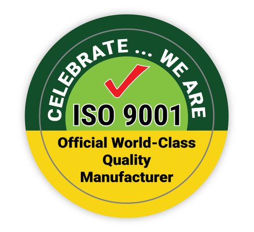 ISO 9001 - Offical World-Class Quality Manufacturer - Hard Hat Sticker