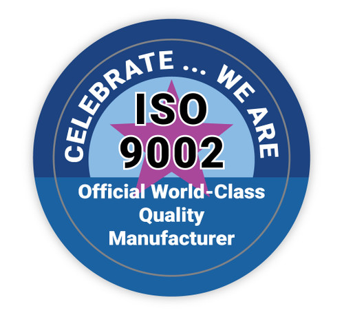 ISO 9002 - Offical World-Class Quality Manufacturer with Star - Hard Hat Sticker