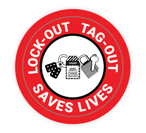 Lock-Out Tag-Out Saves Lives - Hard Hat Sticker