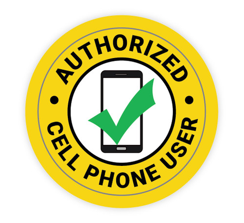 Authorized Cell Phone User - Hard Hat Sticker