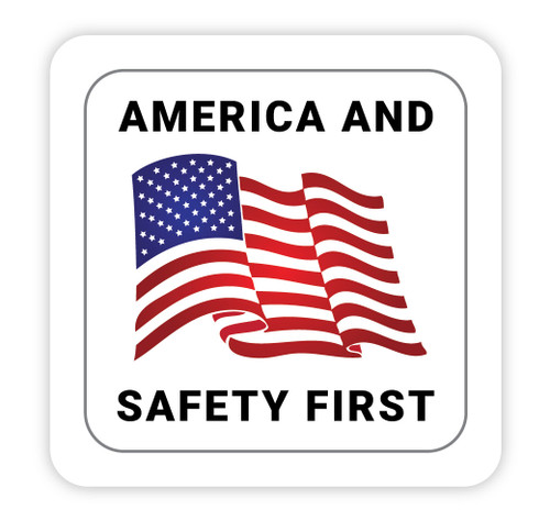 America and Safety First - Hard Hat Sticker
