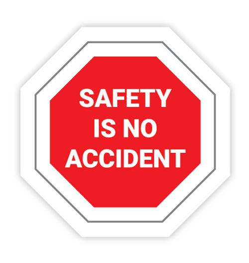 Safety is No Accident Stop Sign - Hard Hat Sticker