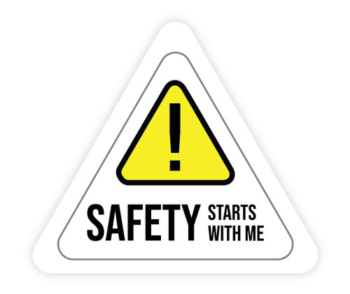 Safety Starts With Me Triangle White - Hard Hat Sticker