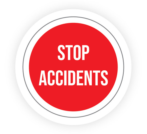 Stop Accidents Red - Hard Hat Sticker