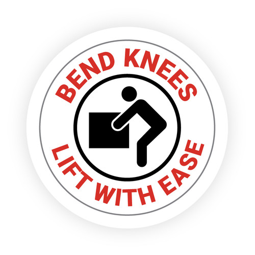 Bend Knees - Lift with Ease - Hard Hat Sticker