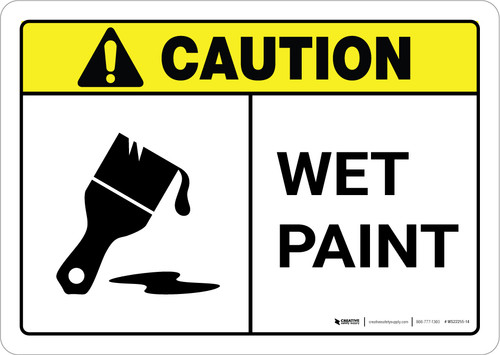 Caution: Wet Paint ANSI Landscape
