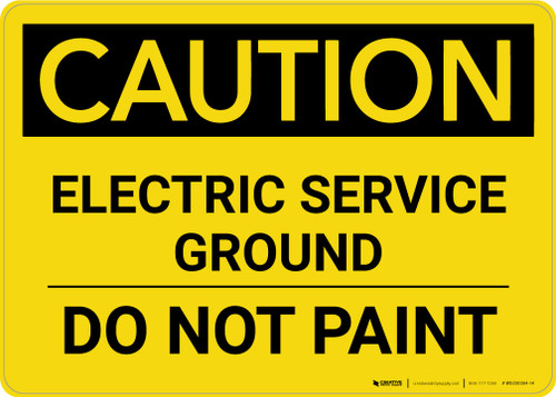 Caution: Electric Service Ground - Do Not Paint Landscape
