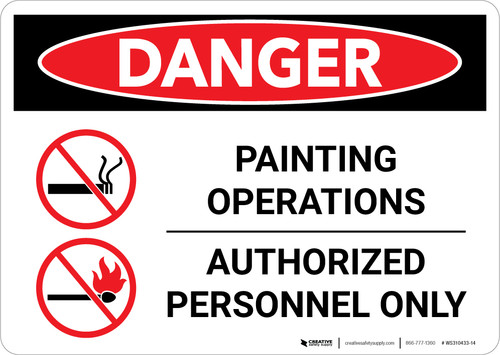 Danger: Painting Operations - Authorized Personnel Only Landscape