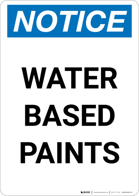 Notice: Water Based Paints Portrait