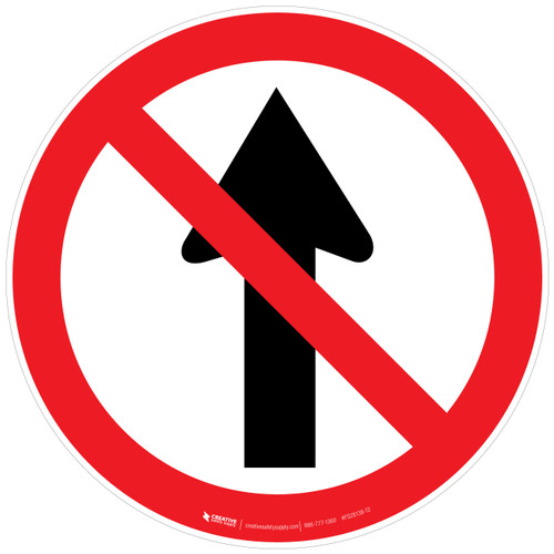 No Straight Thru Sign Floor Sign