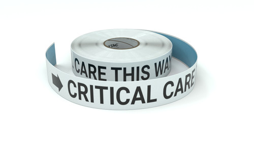 Critical Care This Way With Right Arrow - Inline Printed Floor Marking Tape