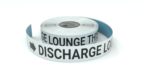 Discharge Lounge This Way With Right Arrow - Inline Printed Floor Marking Tape
