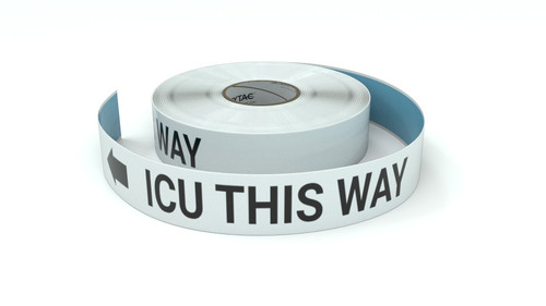 ICU This Way With Left Arrow - Inline Printed Floor Marking Tape