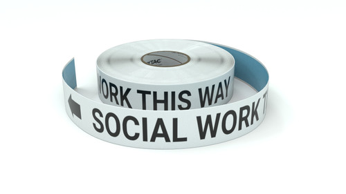 Social Work This Way With Left Arrow - Inline Printed Floor Marking Tape