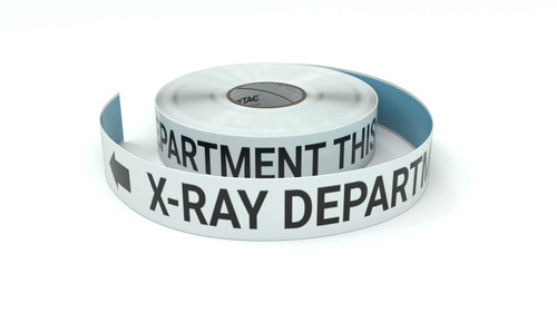 X-Ray Department This Way With Left Arrow - Inline Printed Floor Marking Tape