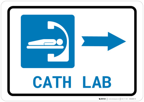 Cath Lab Right Arrow with Icon Landscape - Wall Sign