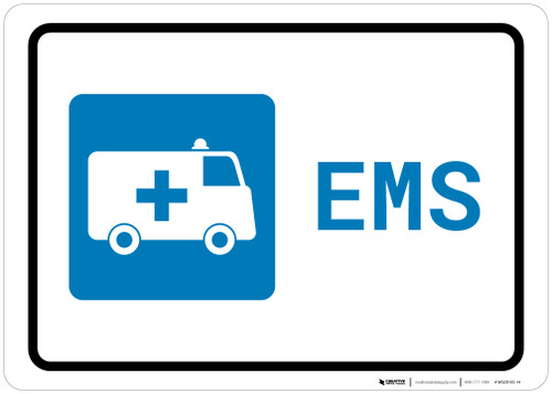 Emergency with First Aid Symbol Landscape - Wall Sign