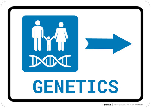 Genetics Right Arrow with Icon Landscape - Wall Sign