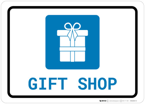 Gift Shop with Icon Landscape - Wall Sign