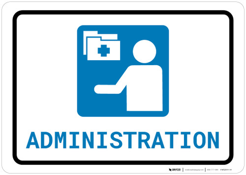 Medical Administration with Icon Landscape - Wall Sign