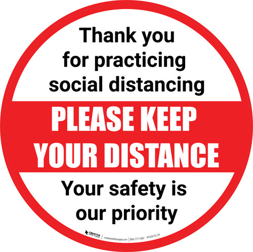 Social Distancing - Please Keep Your Distance Circle - Floor Sign