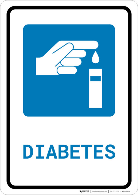 Diabetes with Icon Portrait - Wall Sign