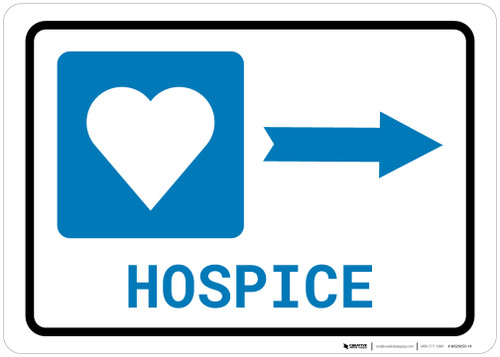Hospice Right Arrow with Icon Landscape - Wall Sign