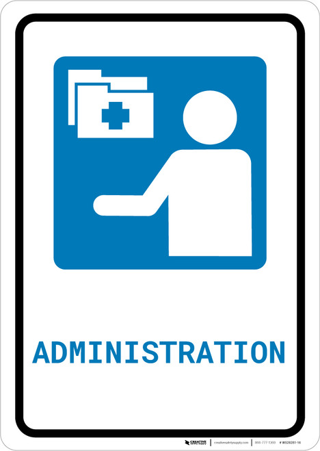 Medical Administration with Icon Portrait - Wall Sign