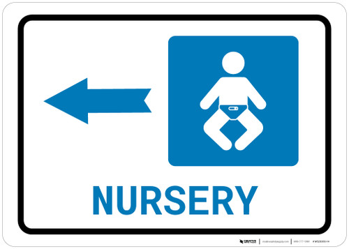 Nursery Left Arrow with Icon Landscape - Wall Sign