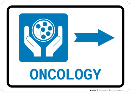 Oncology Right Arrow with Icon Landscape - Wall Sign