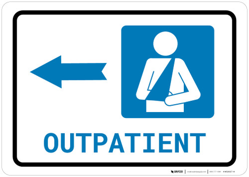Outpatient Left Arrow with Icon Landscape - Wall Sign