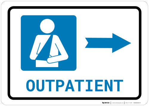 Outpatient Right Arrow with Icon Landscape - Wall Sign