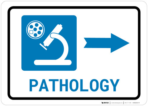 Pathology Right Arrow with Icon Landscape - Wall Sign