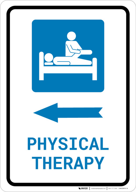Physical Therapy Left Arrow with Icon Portrait - Wall Sign