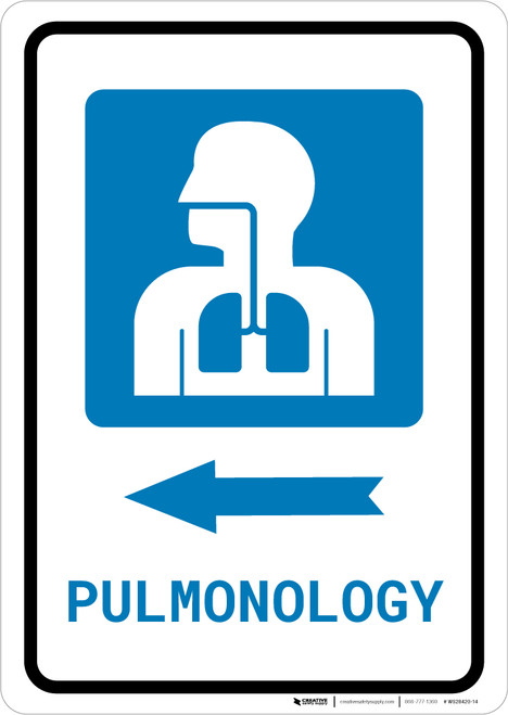 Pulmonology Left Arrow with Icon Portrait - Wall Sign