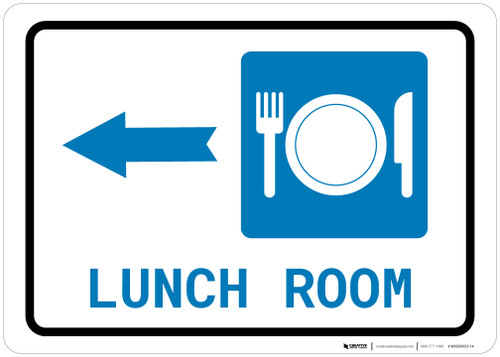 Lunch Room Left Arrow with Icon Landscape - Wall Sign