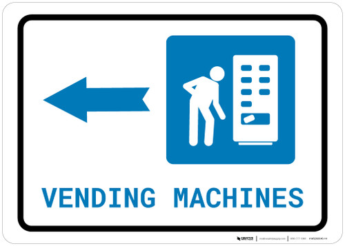 Vending Machines Left Arrow with Icon Landscape - Wall Sign