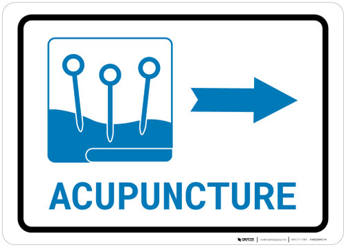 Acupuncture Right Arrow with Icon Landscape v2 - Wall Sign