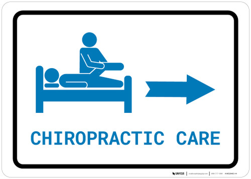 Chiropractic Care Right Arrow with Icon Landscape v2 - Wall Sign