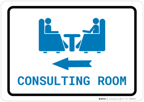 Consulting Room Left Arrow with Icon Landscape v2 - Wall Sign