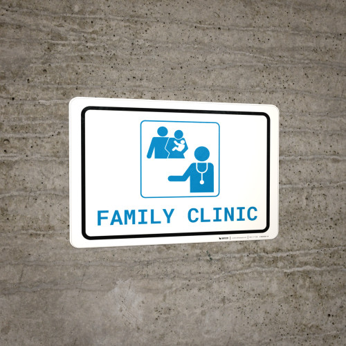 Family Health Clinic with Icon Landscape v2 - Wall Sign