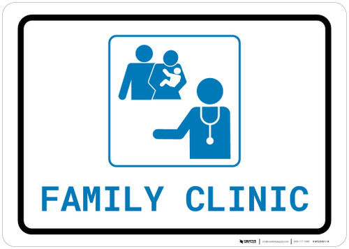 Family Health Clinic with Icon Landscape v2 - Wall Sign