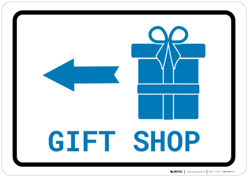 Gift Shop Left Arrow with Icon Landscape v2 - Wall Sign
