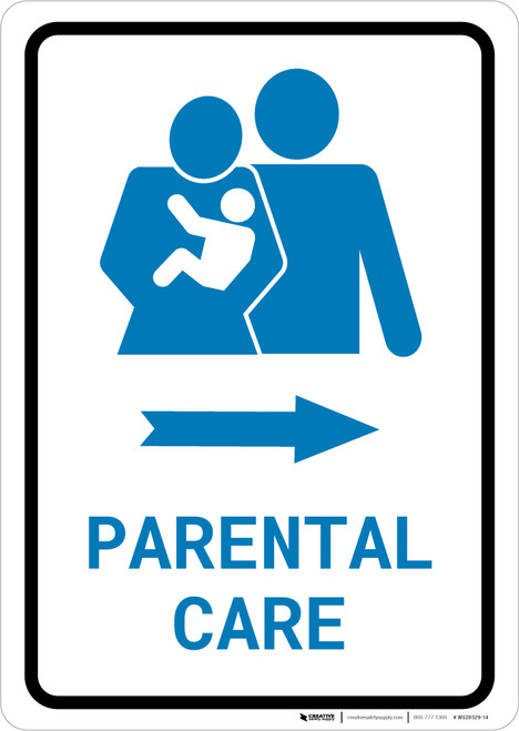 Parental Care Right Arrow with Icon Portrait v2 - Wall Sign