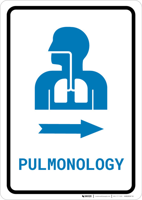 Pulmonology Right Arrow with Icon Portrait v2 - Wall Sign