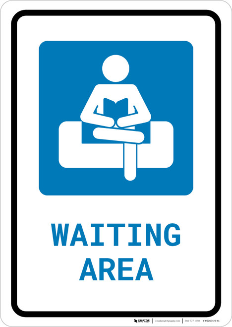 Waiting Area with Icon Portrait v2 - Wall Sign