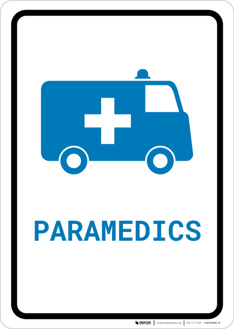 Paramedics with Icon Portrait v2 - Wall Sign