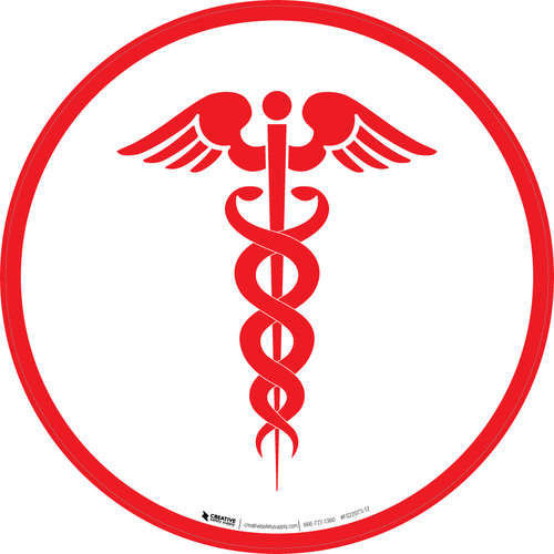 Caduceus White - Floor Sign