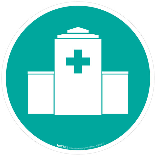 Hospital Building Colored - Floor Sign