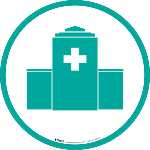 Hospital Building White - Floor Sign